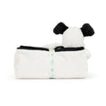 Load image into Gallery viewer, Jellycat Bashful Black & Cream Puppy Blankie BLNK4BCP 4