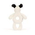 Load image into Gallery viewer, Jellycat Bashful Black & Cream Puppy Ring Rattle BRR4BCP 2