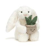 Load image into Gallery viewer, Jellycat Cream Bunny with Plant BB3PLA 1