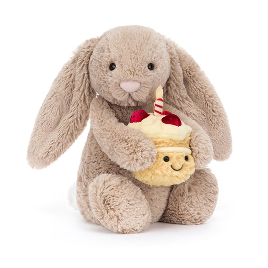 Jellycat Bashful Beige Birthday Bunny Jellycat Bashful Beige Birthday Bunny