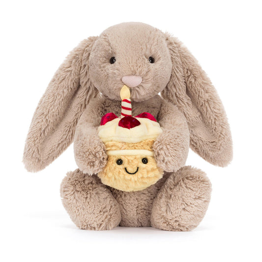 Jellycat Bashful Beige Birthday Bunny Jellycat Bashful Beige Birthday Bunny
