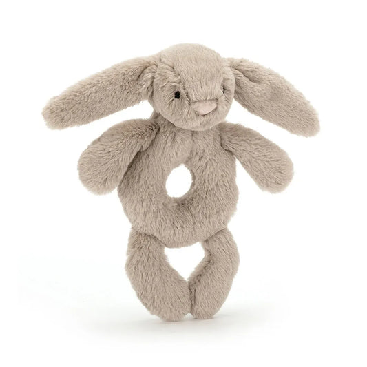 Jellycat Bashful Beige Bunny Ring Rattle BRR4B 1