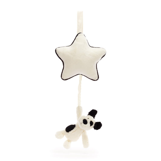 Jellycat Bashful Black And Cream Puppy Musical Pull MP4BCP 1