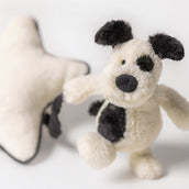 Load image into Gallery viewer, Jellycat Bashful Black And Cream Puppy Musical Pull MP4BCP 2

