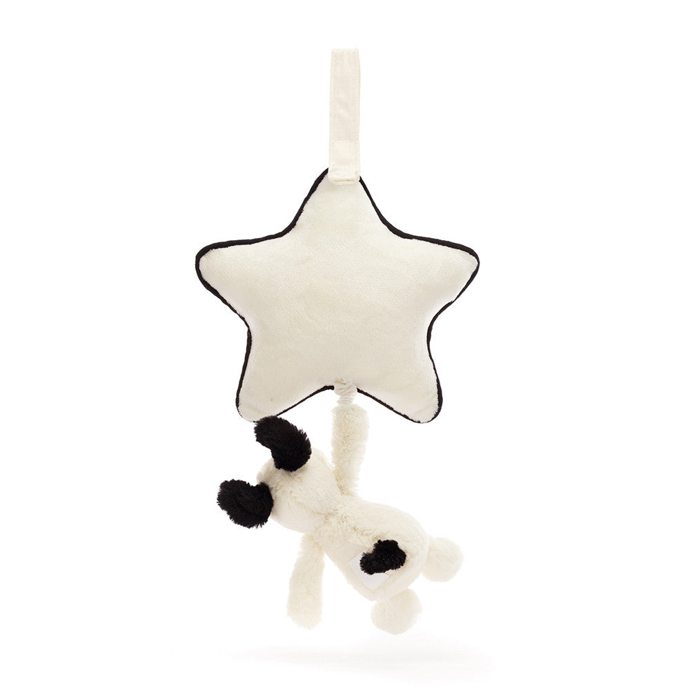 Jellycat Bashful Black And Cream Puppy Musical Pull MP4BCP 4