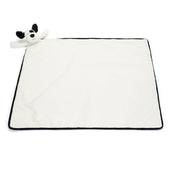 Load image into Gallery viewer, Jellycat Bashful Black & Cream Puppy Blankie BLNK4BCP 2
