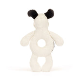 Load image into Gallery viewer, Jellycat Bashful Black & Cream Puppy Ring Rattle BRR4BCP 2
