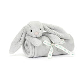 Load image into Gallery viewer, Jellycat Bashful Silver Bunny Blankie BLNK4BS 1
