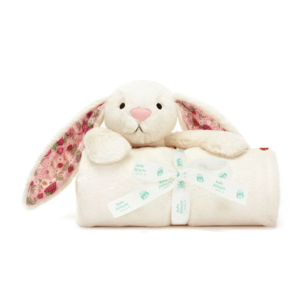 Jellycat Blossom Cream Bunny Berry Blankie BLNK2MS 3