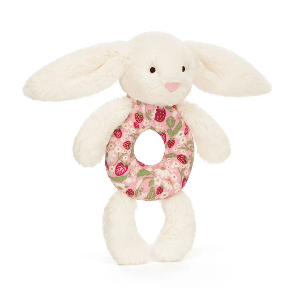 Jellycat Blossom Cream Bunny Berry Ring Rattle BRR4MS 1