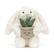 Load image into Gallery viewer, Jellycat Cream Bunny with Plant BB3PLA 3
