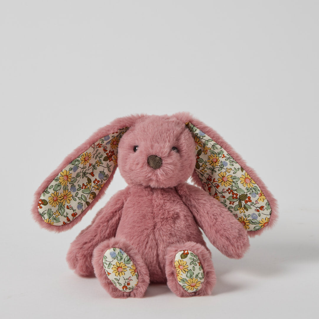 Jiggle & Giggle Floral Raspberry Bunny Rattle Small JCBR409 1