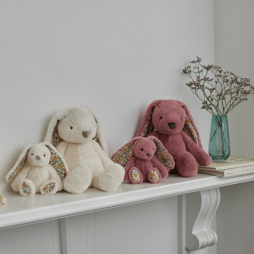 Jiggle & Giggle Floral Raspberry Bunny Rattle Small JCBR409 2