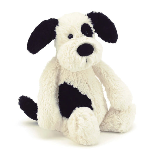 JELLYCAT BASHFUL BLACK & CREAM PUPPY ORIGINAL BAS3BCPNN 1