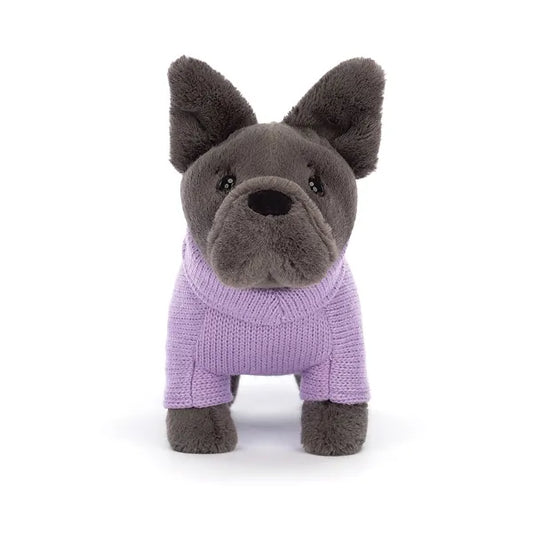 JELLYCAT FRENCH BULLDOG PURPLE SWEATER S3FDP 2
