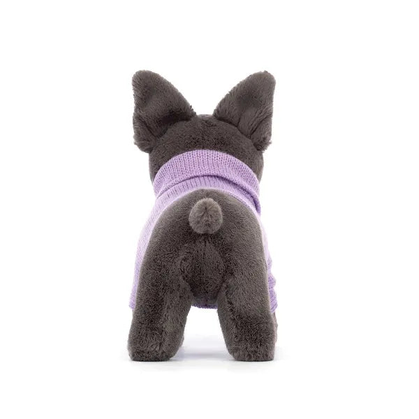 JELLYCAT FRENCH BULLDOG PURPLE SWEATER S3FDP 4